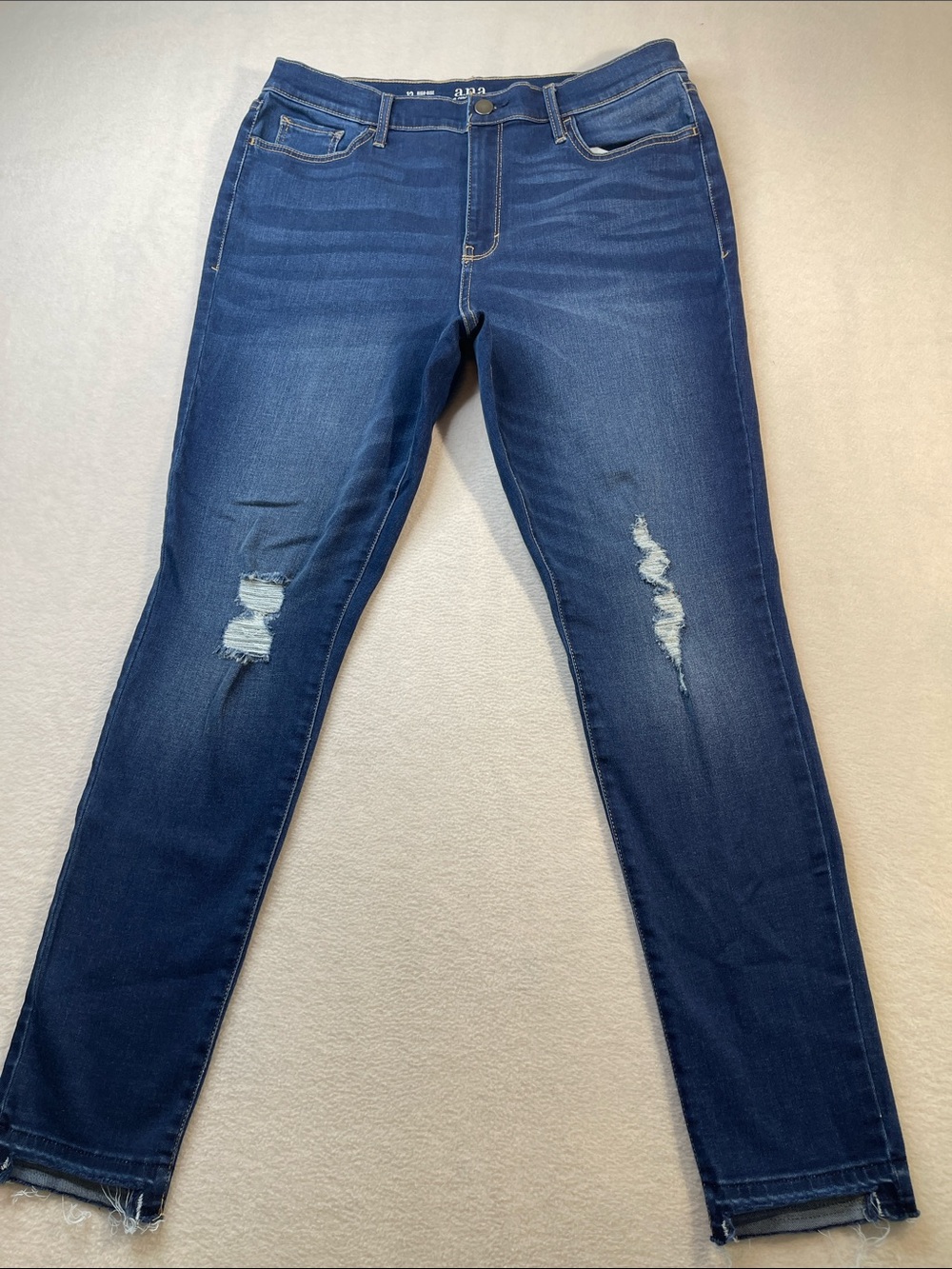 a.n.a Navy Blue Ripped Skinny Jeans WOMENS SIZE 12